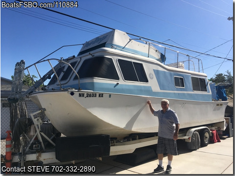 28'  1973 LAND-N-SEA TRAILERABLE HOUSEBOAT BoatsFSBOgo